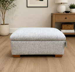 SC FURNITURE LIMITED Grey Fabric Storage Footstool - Oxford - thumbnail 3