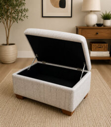 SC FURNITURE LIMITED Grey Fabric Storage Footstool - Oxford - thumbnail 1