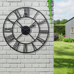 40Cm New Big Roman Numerals Giant Open Face Metal Large Outdoor Garden Wall Clock New - thumbnail 2