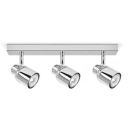 Valuelights Benton Chrome 3 Way Bar Ip44 Bathroom Ceiling Spotlight And Warm Bulbs