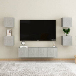 Berkfield Wall Mounted Tv Cabinets 2 Pcs Concrete Grey 30.5X30X30 Cm - thumbnail 6