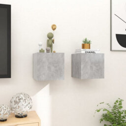 Berkfield Wall Mounted Tv Cabinets 2 Pcs Concrete Grey 30.5X30X30 Cm - thumbnail 5