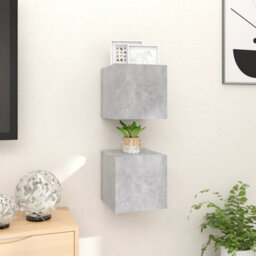 Berkfield Wall Mounted Tv Cabinets 2 Pcs Concrete Grey 30.5X30X30 Cm - thumbnail 4