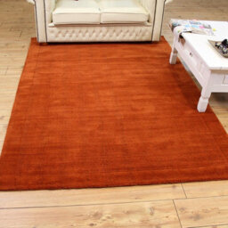 Terracotta Simple And Stylish Wool Plain Handmade Modern Rug For Living Room And Bedroom-120Cm X 170Cm - thumbnail 2