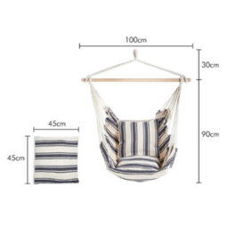 Hanging Chair Outdoor Stripe Garden Swing Seat With Attachments - thumbnail 2
