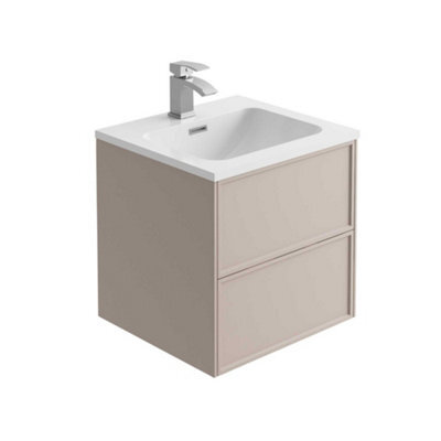Plum&clay Jenner Light Pink Wall Hung Vanity Unit & Basin Set (W)500mm (H)500mm - image 1