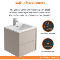 Plum&clay Jenner Light Pink Wall Hung Vanity Unit & Basin Set (W)500mm (H)500mm - thumbnail 5