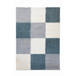 Melrose Duck Egg Coloured Shaggy High Pile Block Design Medium Area Indoor Rug 120/170Cm - thumbnail 4