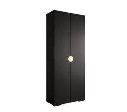 Arte Stylish Black Inova 4 Hinged Door Wardrobe W1000mm H2370mm D470mm - Modern Storage With Gold Handles - thumbnail 1