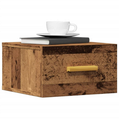 Berkfield Wall-Mounted Bedside Cabinet Old Wood 35X35X20 Cm - image 1