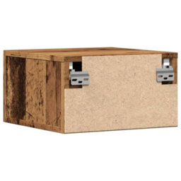 Berkfield Wall-Mounted Bedside Cabinet Old Wood 35X35X20 Cm - thumbnail 7