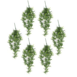 Leaf Pack Of 6 X Hanging Uv And Fire Resistant Artificial Fronded Thyme Plant 70Cm - thumbnail 1