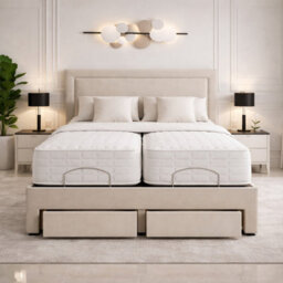 Relief Rise Electric Adjustable Bed Set With Storage Drawers, Cream - thumbnail 5