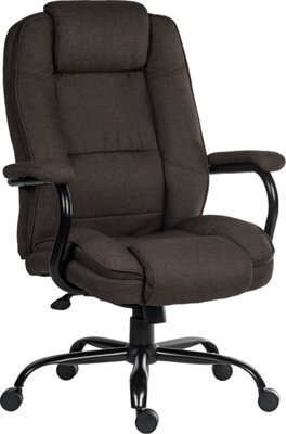 Teknik Goliath Duo Heavy Duty Executive Chair Bark Brown Fabric Rated To 27 Stone - image 1