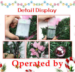 Amorly 2.7M Pink Pre Lit Christmas Garland, Artificial Rattan Flower Vine With Lights, Illuminated Greenery Garland For Christmas Decor - thumbnail 6