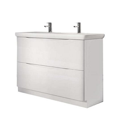 Plum&clay Eden Gloss White Floorstanding Vanity Unit With Round Resin Basin (W)1240mm - image 1