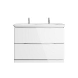 Plum&clay Eden Gloss White Floorstanding Vanity Unit With Round Resin Basin (W)1240mm - thumbnail 5