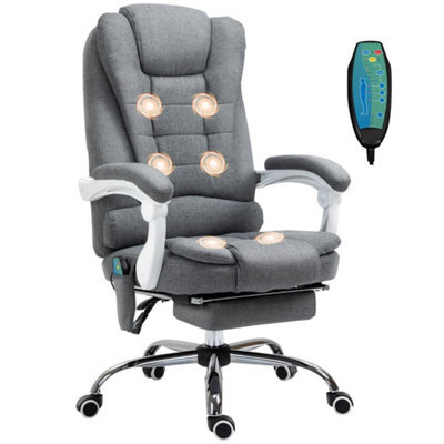 Grey High Back Vibration Massage Office Chair With Heat - image 1