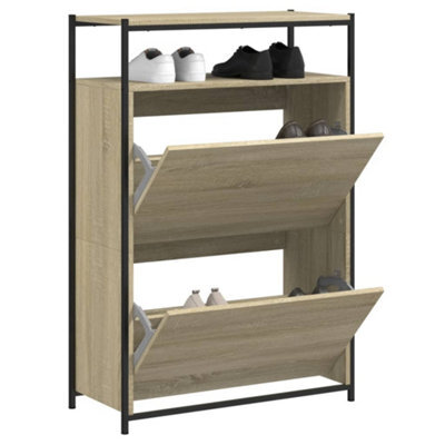 Walplus Shoe Cabinet Sonoma Oak 75X34X112 Cm Engineered Wood - image 1