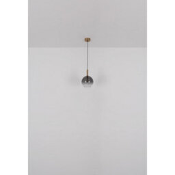 Luminosa Lighting Luminosa Elisabeth Globe Slim Pendant Ceiling Light Brass-Coloured Smoke Glass Shade 1X G9 - thumbnail 5