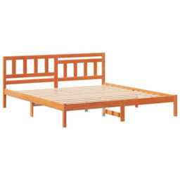 Berkfield Modern With Headboard Wax Brown 160 X 200 Cm Solid Pine Wood