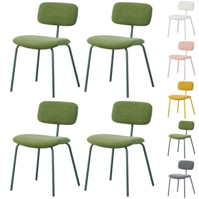 Mof Modern Upholstered Dining Chairs Set Of 4 Fabric Padded Seat With Metal Legs (Green X4) - image 1