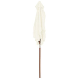Berkfield Outdoor Parasol With Wooden Pole 150X200 Cm Sand - thumbnail 5