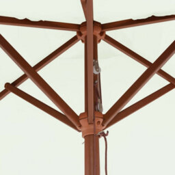 Berkfield Outdoor Parasol With Wooden Pole 150X200 Cm Sand - thumbnail 7