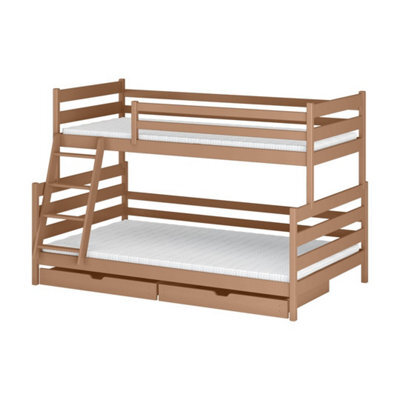 Arte Fami Cinnamon Wooden Bunk Bed With Drawers - Foam Mattresses - 90 X 200 Cm & 120 X 200 Cm - image 1