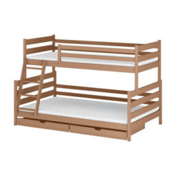 Arte Fami Cinnamon Wooden Bunk Bed With Drawers - Foam Mattresses - 90 X 200 Cm & 120 X 200 Cm - thumbnail 1