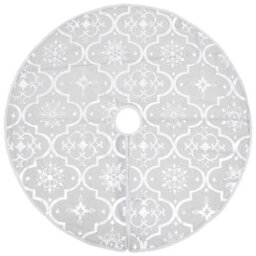 Berkfield Luxury Christmas Tree Skirt With Sock White 122 Cm Fabric - thumbnail 3