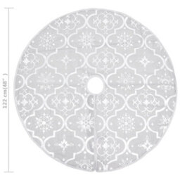 Berkfield Luxury Christmas Tree Skirt With Sock White 122 Cm Fabric - thumbnail 8