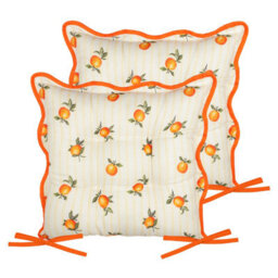 furn. Furn Fruits Oranges Striped Indoor Outdoor Seat Pads - thumbnail 3