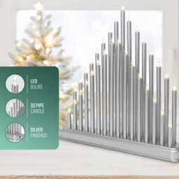 Globrite Silver Candle Bridge With 33 Led Lights - Usb Christmas Candle Arch - Table Centrepiece - Window Sill Decoration - thumbnail 4