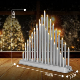 Globrite Silver Candle Bridge With 33 Led Lights - Usb Christmas Candle Arch - Table Centrepiece - Window Sill Decoration - thumbnail 6