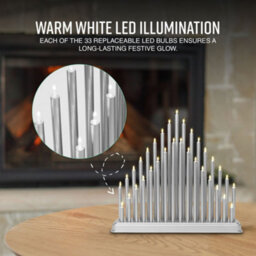 Globrite Silver Candle Bridge With 33 Led Lights - Usb Christmas Candle Arch - Table Centrepiece - Window Sill Decoration - thumbnail 5