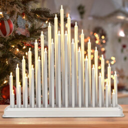 Globrite Silver Candle Bridge With 33 Led Lights - Usb Christmas Candle Arch - Table Centrepiece - Window Sill Decoration - thumbnail 1