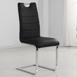 Furniture In Fashion Halo Melange Marble Effect Dining Table 6 Petra Black Chairs - thumbnail 4
