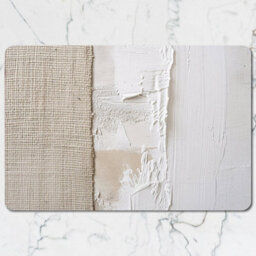 Benjamin Tate Design Designer Artwork Placemats And Coasters Set With Wood Backing Limited Edition 12 Pieces Neutral Tones - thumbnail 2