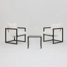 Home Detail Marbella Black Garden Balcony Set With Ivory Cushions - thumbnail 7