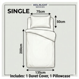 Moonlight Bedding Plain Quilt Duvet Cover & Pillowcase Set, Navy, Single (135Cm X 200Cm) - thumbnail 4