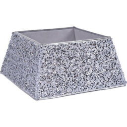 Sparkling Sequin Christmas Tree Skirt, Square Foldable Base, Reusable Festive Decoration - thumbnail 2
