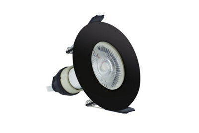 Luminosa Lighting Luminosa Evofire Fire Rated Downlight 70mm Cutout Ip65 Black Round + Gu10 Holder