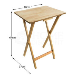 Lassic Home Vida Folding Natural Wooden Tv Dinner Laptop Snack Table - thumbnail 2