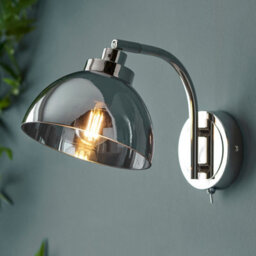 Luminosa Lighting Luminosa Caspa Glass Wall Lamp, Bright Nickel Plate, Mirrored Glass - thumbnail 2