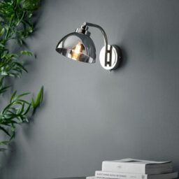Luminosa Lighting Luminosa Caspa Glass Wall Lamp, Bright Nickel Plate, Mirrored Glass - thumbnail 3