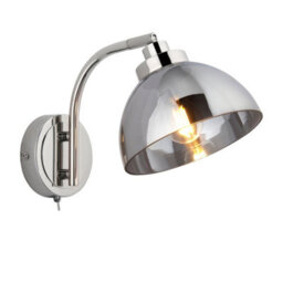 Luminosa Lighting Luminosa Caspa Glass Wall Lamp, Bright Nickel Plate, Mirrored Glass - thumbnail 1