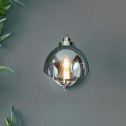 Luminosa Lighting Luminosa Caspa Glass Wall Lamp, Bright Nickel Plate, Mirrored Glass - thumbnail 4