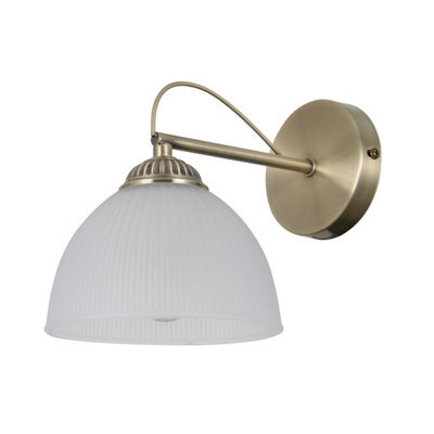 Luminosa Lighting Luminosa Moreti Wall Lamp Antique Brass With White Glass Shade - image 1