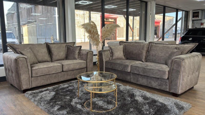 Serena Beige 3+2 Sofa Set Fullback - image 1
